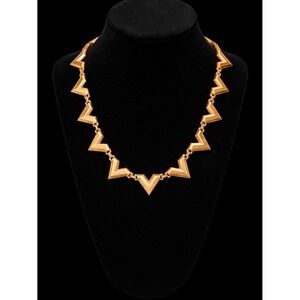 Renoir Vintage Copper Chevron Geometric Link Necklace Mid Century Modern MCM